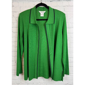 Misook Green Cardigan Sweater